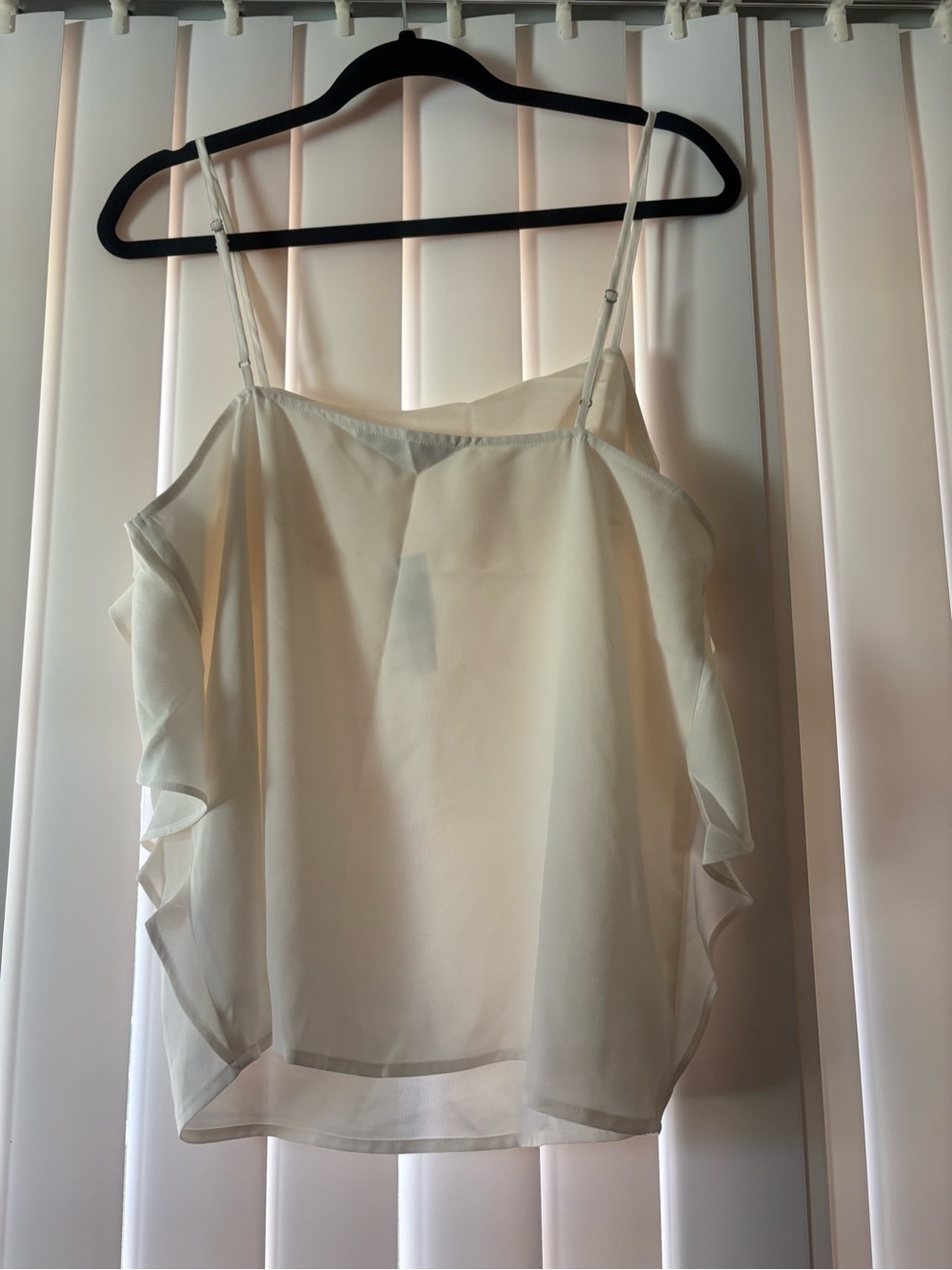 LOFT Cream Ruffle Spaghetti Strap Camisole - Picture 4 of 6